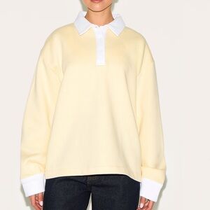 PrettyLittleThing Yellow Collared Sweatshirt